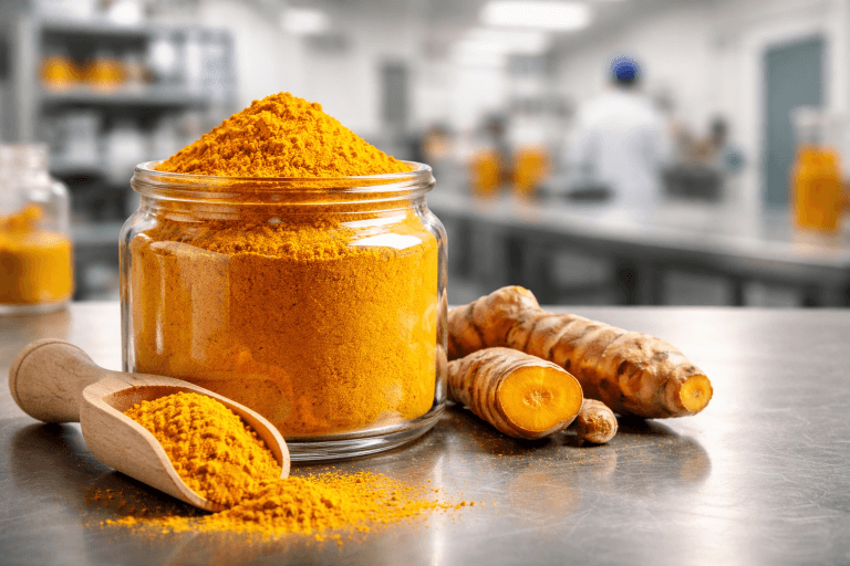 Cúrcuma em pó para uso na indústria alimentícia com controle de qualidade